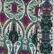 Black/Jade/Purple Paisley Stripe Crinkled Gauze Fabric By the Yard